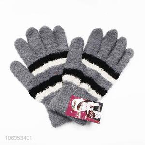 Cheap price winter warm microfiber soft knitted gloves