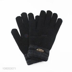 Elegant men's winter warm gloves full finger imitation cashmere gloves