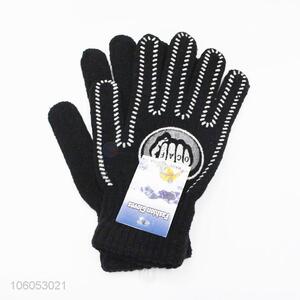 Custom winter men's black knitted  dispensing non-slip gloves