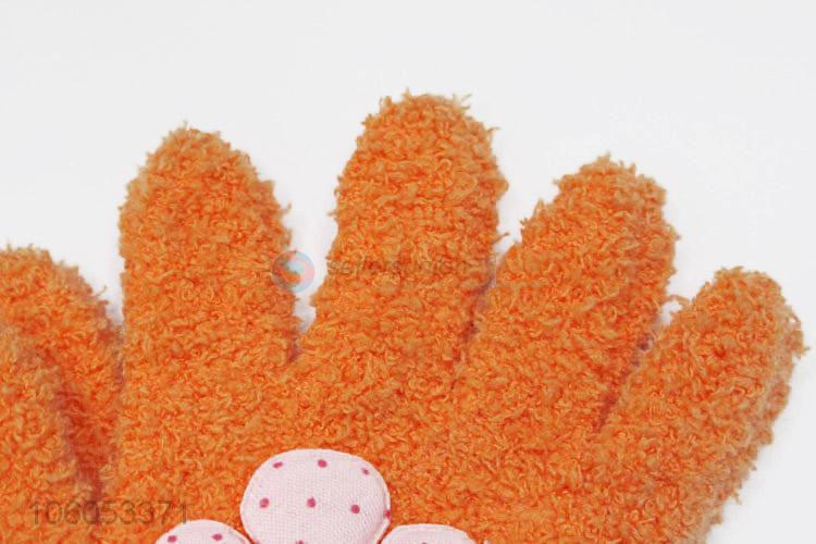 Fashion winter children's microfiber knitted gloves
