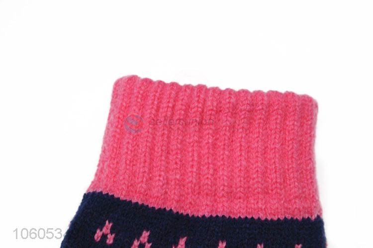Good factory price ladies warm knitted gloves for winter