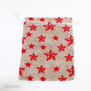 Eco-friendly Christmas Drawstring Small Burlap Gift Bags