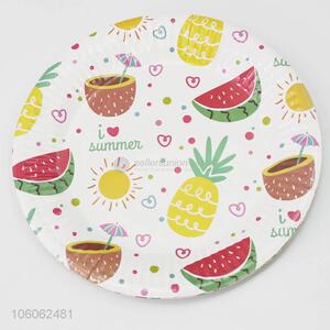 Promotional Wholesale Cartoon Fruit Pattern Party Decoration Paper Plate