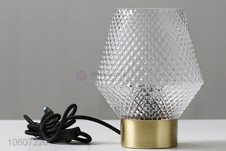 Fashion Europlug 1.8M Wire Copper Ring Base Spray Colors Glass Table Lamp