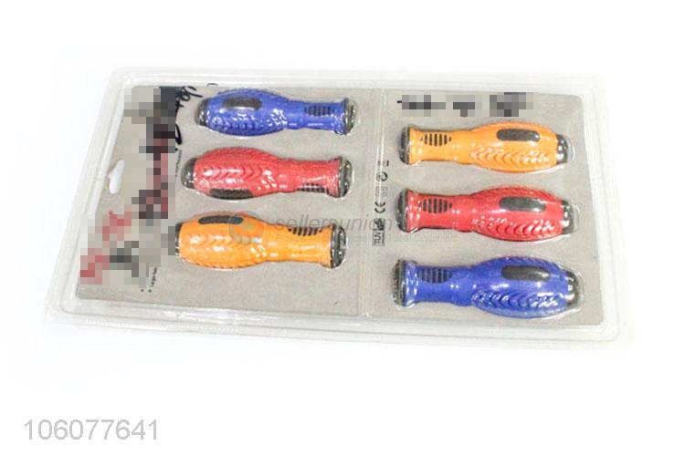 High Quality 6 Pieces Steel Screwdrivers With Plastic Handle