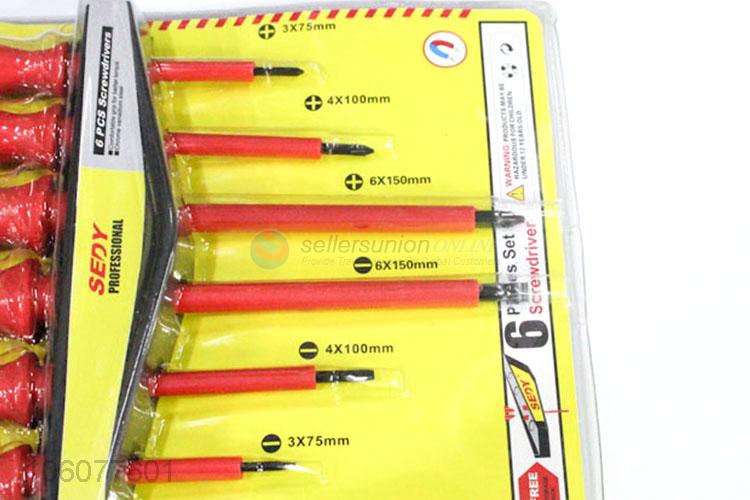 Wholesale Rubber Handle 6 Pieces Screwdriver Set