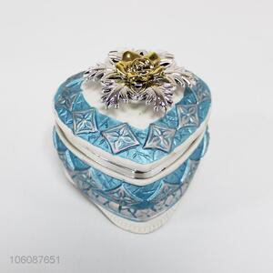 Hot style ceramic jewelry box of heart-shaped flowers decoration