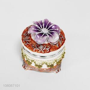 High quality flower ornament ceramic jewel box trinket present box