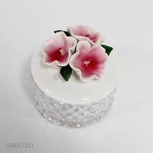 Hot products flower ornament ceramic jewel box trinket present box