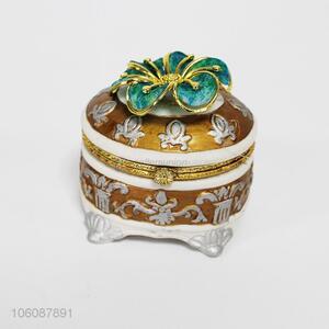 Good quality flower ornament ceramic jewel box trinket present box