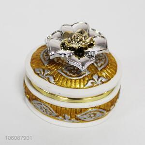 New design flower ornament ceramic jewel box trinket present box