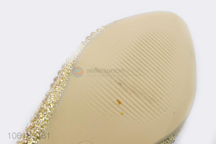 Wholesale Spring Girls Leather Casual Shoes With Shining Diamond