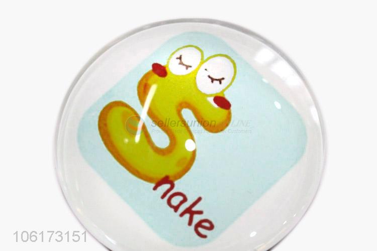 Wholesale cute alphabet design dome glass fridge magnet