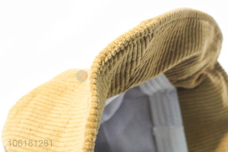 The Fashion Design Solid Color Corduroy Fisherman Bucket Hat