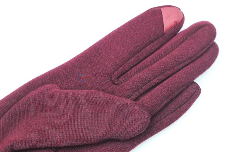 Fashion Winter Ladies Warm Gloves With Bowknot