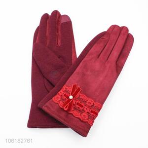 Popular Fashion Warm Gloves Best Women Suede Gloves