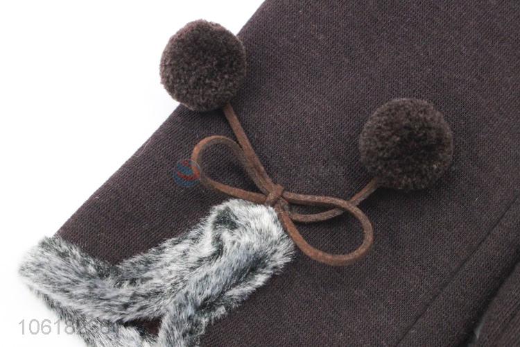 Popular Winter Warm Gloves With Small Pompon