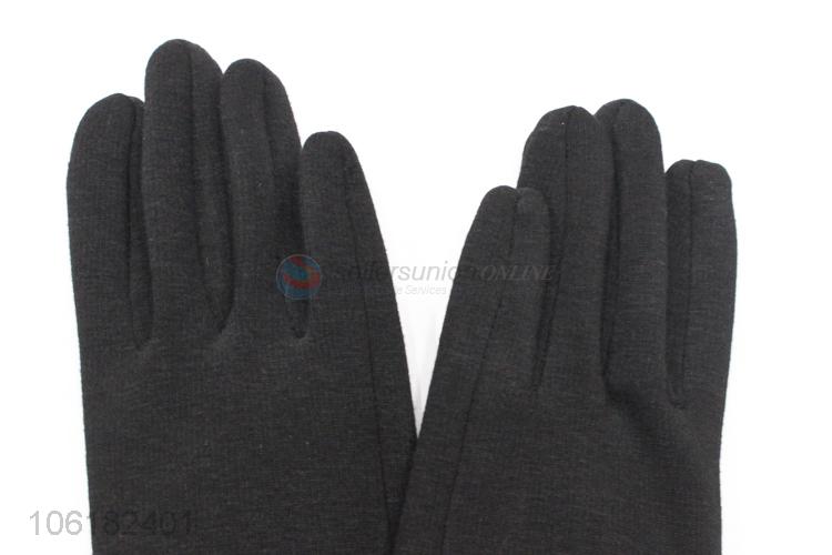 Fashion Ladieswinter Warm Gloves With Leather Bowknot