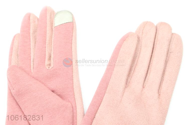 Wholesale Soft Fur Gloves Fashion Wool Gloves For Women