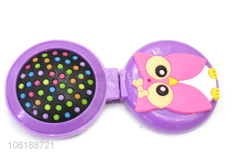 Factory Price Foldable Owl Shape Mirror with Comb
