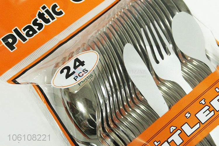 Factory price 24pcs disposable plastic dinner spoons