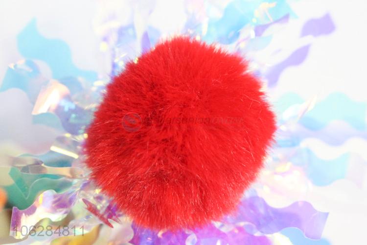 Good quality laser plastic hair ring pompom hair rope