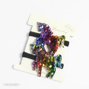 Suitable price sequin unicorn shape hair ring hair rope