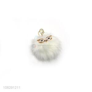 Wholesale custom faux fur owl design pompom keychain