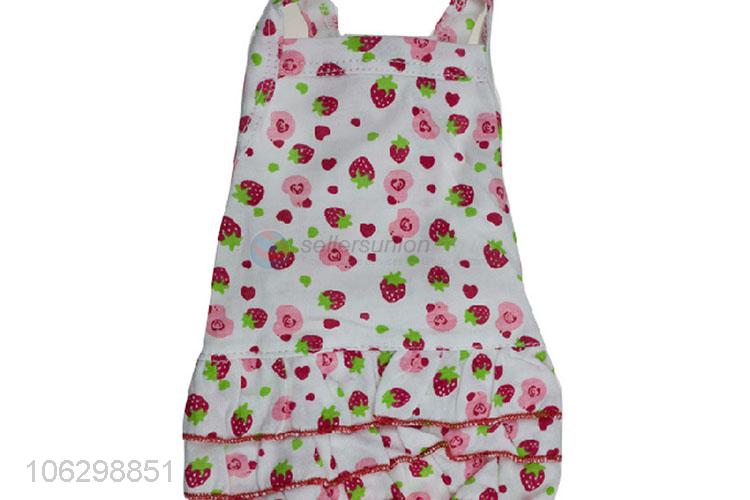 Custom Strawberry Pattern Cotton Pet Dress