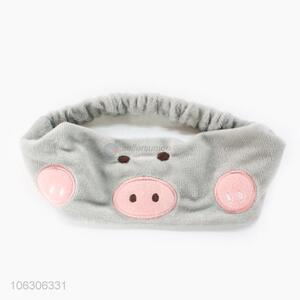 Cartoon Pig Face Design Flannel Make-Up Headband