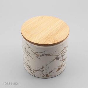 Excellent quality marble effect round ceramic storage jar