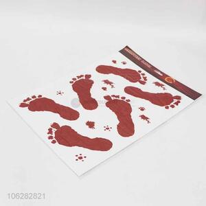 Popular Halloween window decor bloody footprint sticker