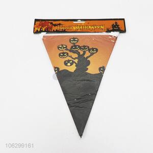 Good sale Halloween decor pumpkin printing triangle flag pennant