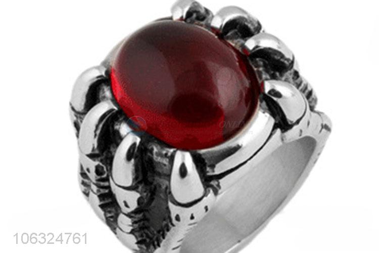 Hot Selling Personalized Titanium Steel Jewelry Stone Ring Designs For Men