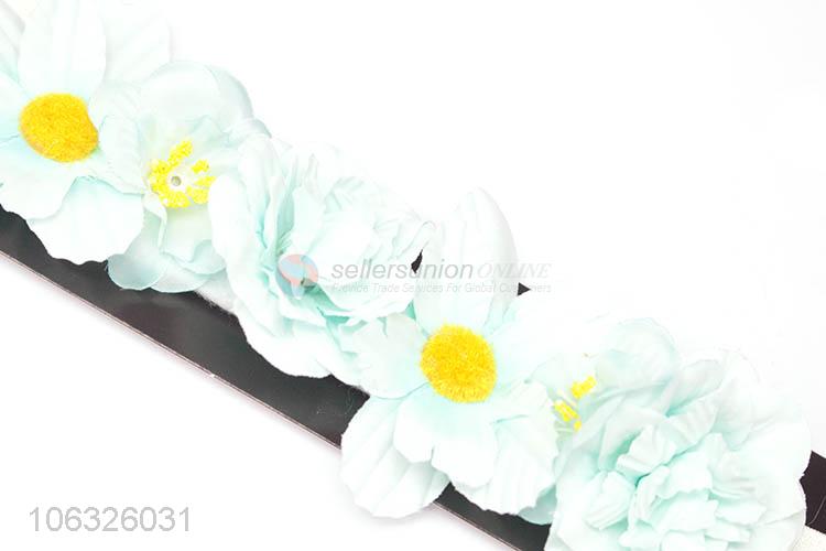 New Beautiful Elastic Flower Headband For Girls