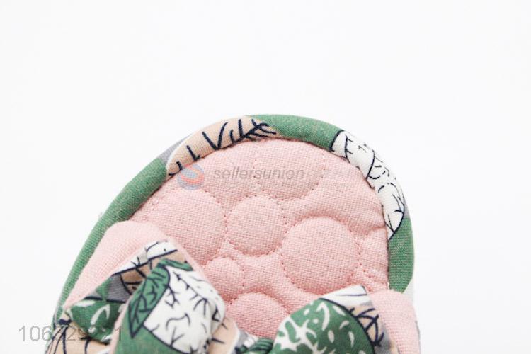 Hot Selling Home Indoor Bowknot Design Antiskid Linen Slippers