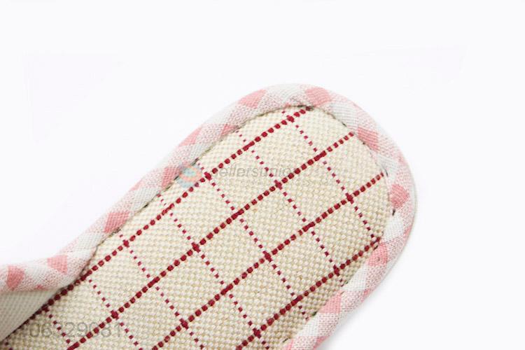 New Open Toe Indoor Floor Printing Linen Non-Slippers Slippers