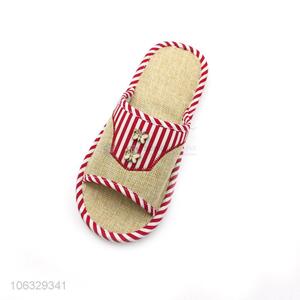 Latest Design Indoor Linen Home Woman Slipper