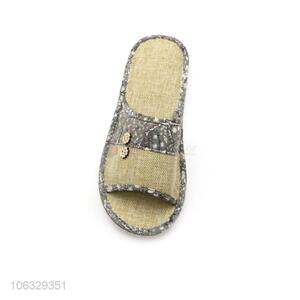 Cheap Wholesale Comfortable Linen Open Toe Home Slipper