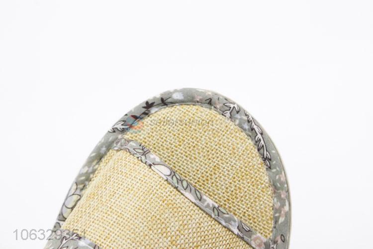 Cheap Wholesale Comfortable Linen Open Toe Home Slipper