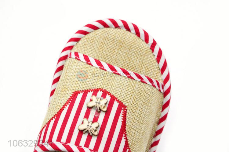 Latest Design Indoor Linen Home Woman Slipper