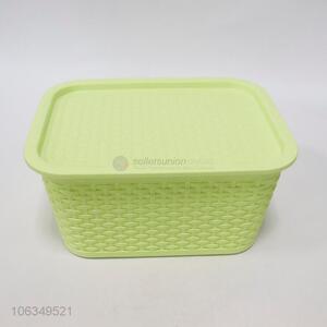 Wholesale PP material woven storage basket with lid