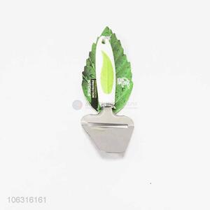 Hot products stainless steel fruit peeler with green leaf printed handle