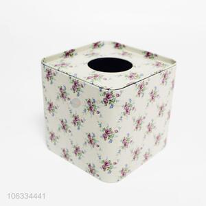 Delicate home supplies flower printed iron paper towel box