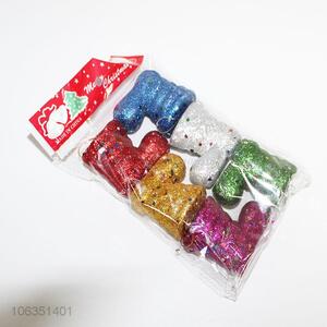 Unique design 6pcs colorful christmas boots pendant