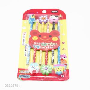 Factory price 6pcs children cartoon pencils with eraser