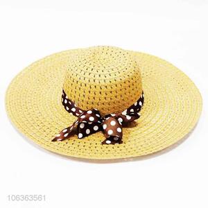 Hot selling fashion women wide brim straw hat sunhat
