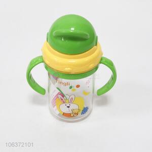 Contracted design plastic water bottle with double handles