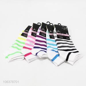 Hot sale women trendy summer striped ankle socks