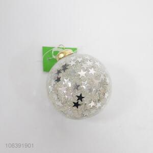 Unique design fashion clear glass balls Christmas ball with star sequins